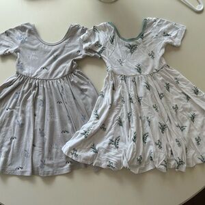 Kyte BABY Gray and White Kids Casual Dresses